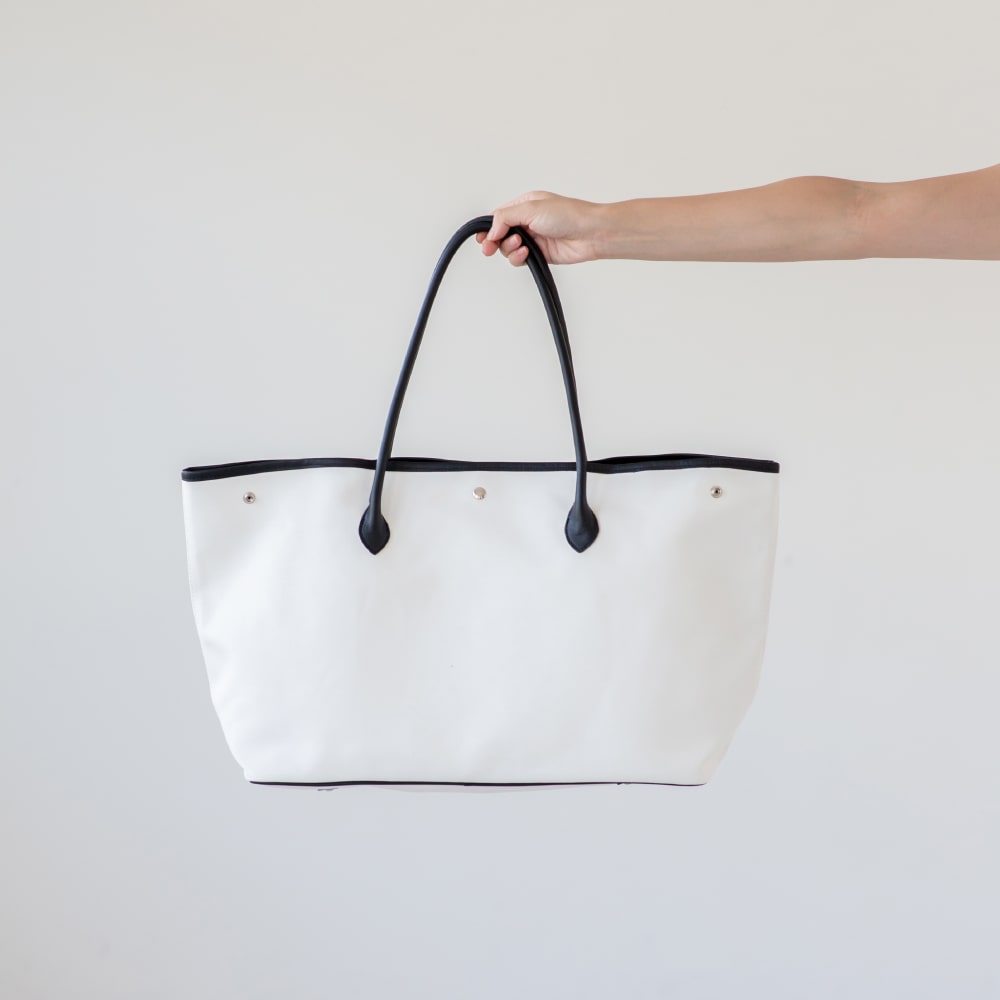 11号帆布+レザー ワイドトート