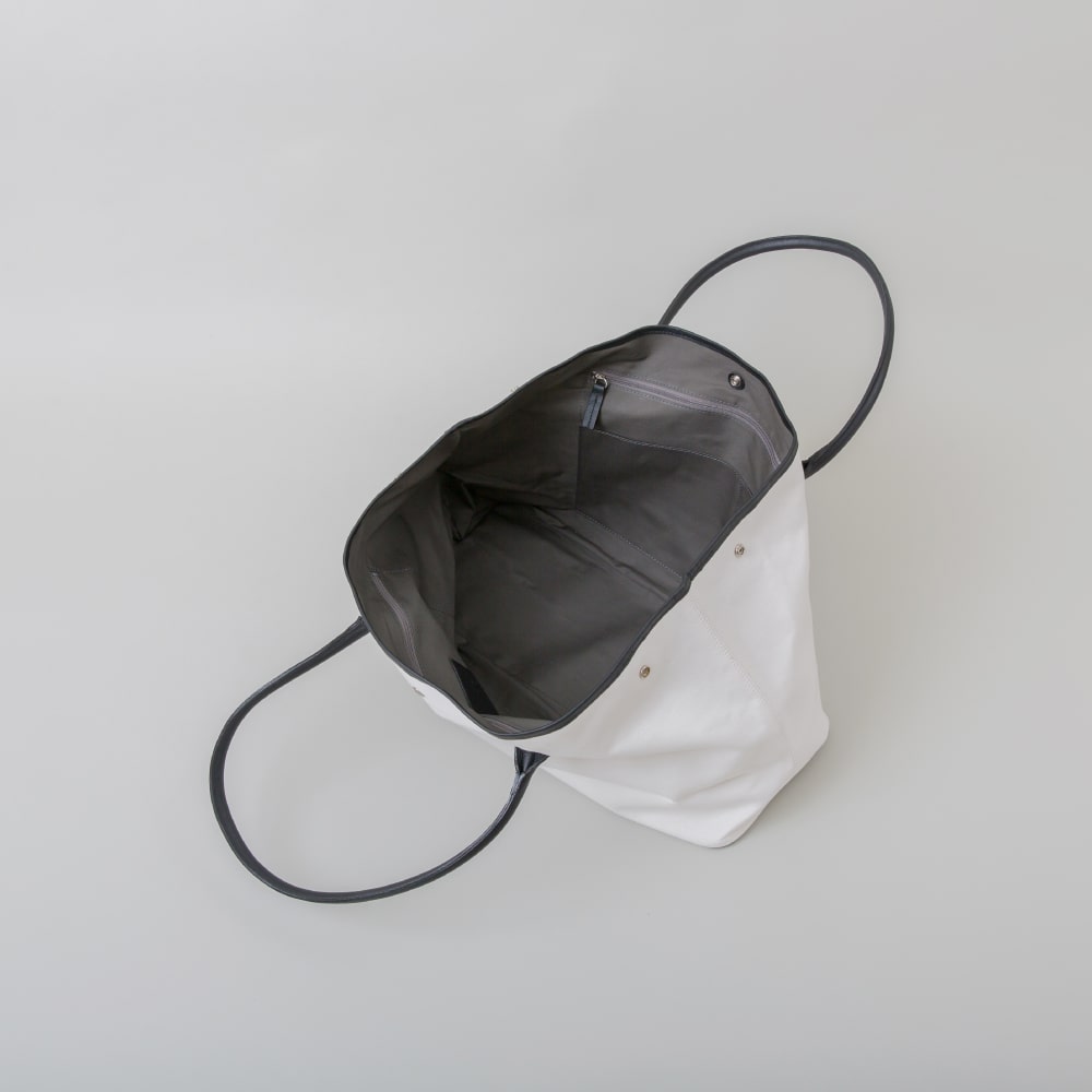 11号帆布+レザー ワイドトート